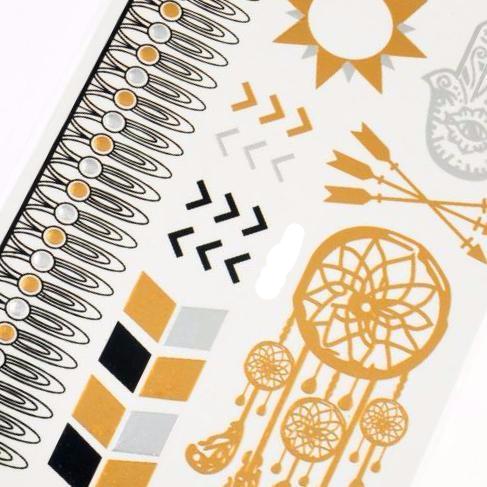 Bohemian Metallic Gold Temporary Tattoo