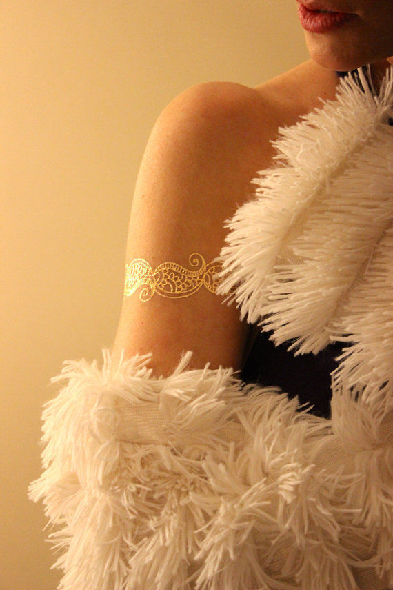 Premium Bracelets Gold Metallic Temporary Tattoo