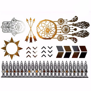 Bohemian Metallic Gold Temporary Tattoo