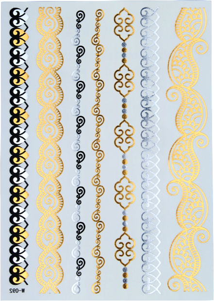 Premium Bracelets Gold Metallic Temporary Tattoo